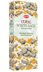 Hem Copal White Sage Incense Sticks - 120 Stick Bulk Box (6 Inner Tubes of 20)