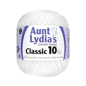 "Aunt Lydia's Metallic Crochet Thread Size 10-White & Pearl Set Of 3" 