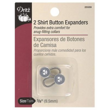 2ct Shirt Button Expanders, Grey