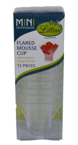 12 Ct Lillian Clear Plastic Mini Flared Mousse Cup