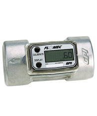 GPI Flomec 2" NPTF Low Flow Aluminum Turbine Meter With Local Display, 30 to 300 GPM, A109GMA200NA2