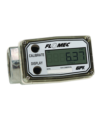GPI Flomec 1" BSPTF Low Flow Aluminum Commercial Grade Electronic Digital Meter, 0.3-3 GPM, A109GMA025BA1