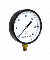 Ashcroft Type 1000 Commercial Pressure Gauge 0-30 PSI 45-W-1000-H-02L-30#