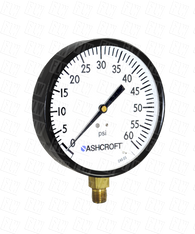 Ashcroft Type 1000 Commercial Pressure Gauge 0-60 PSI 45-W-1000-H-02L-60#