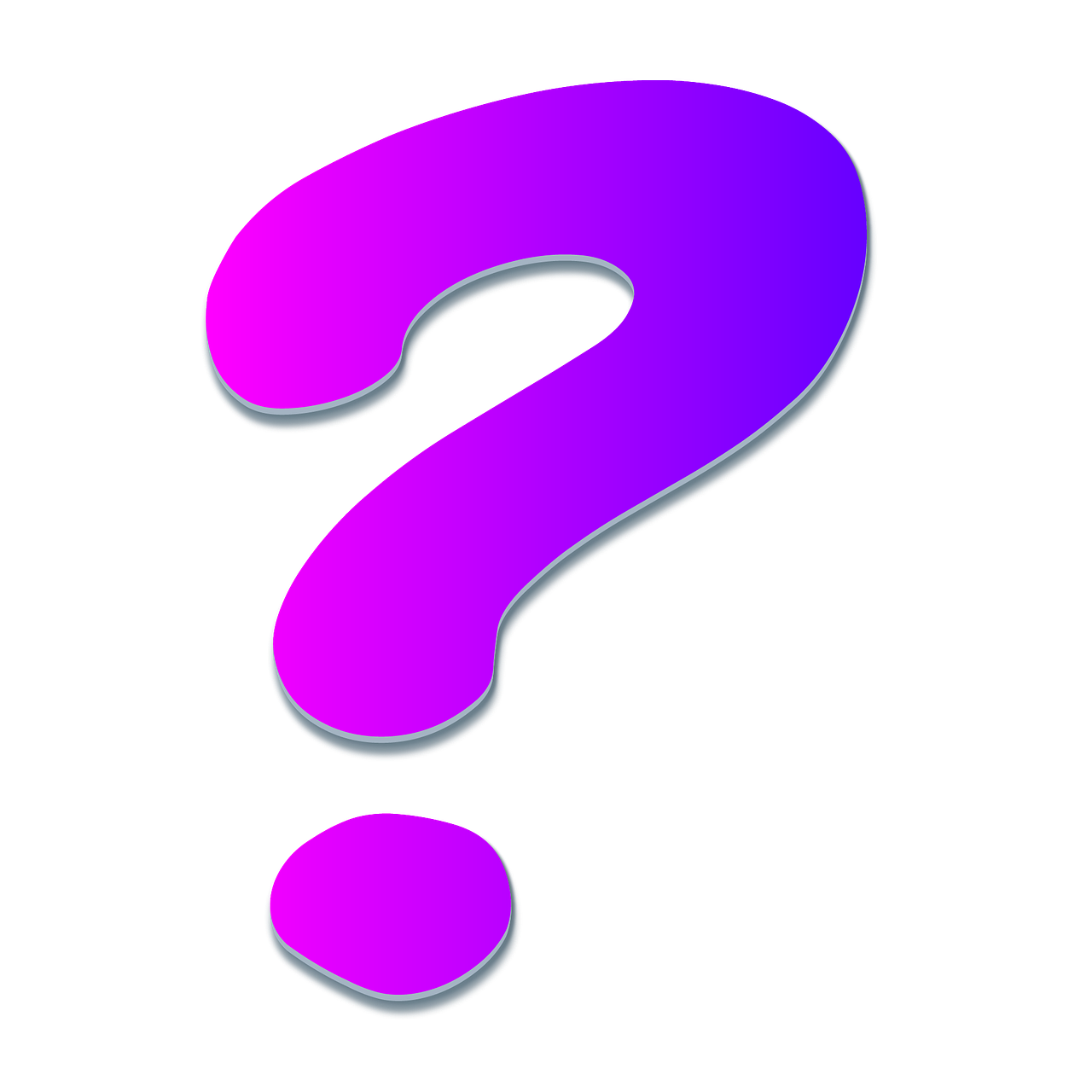 A brightly colored question mark depicting questions about aura healing. 