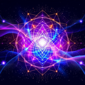 5-minute meditation aid visualization showing alpha wave patterns and sacred geometry for rapid mindfulness achievement