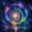 Cosmic spiral with Solfeggio frequency markers representing a 60-minute meditation journey through the full 10-frequency sequence