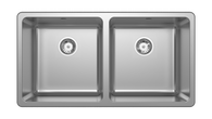 ABEY LAGO DOUBLE BOWL TOPMOUNT SINK WITH ACCESSORIES - LG200