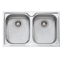 OLIVERI DIAZ DOUBLE BOWL TOPMOUNT SINK WITH 3 ACCESSORIES - DZ163