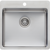 OLIVERI SONETTO 470MM SINGLE BOWL TOPMOUNT SINK - SN1051