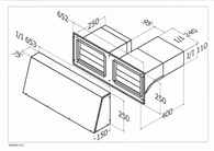 QASAIR BACK DUCTED WALL VENT - TWIN MOTOR DUCTING - BD/WV/K-H-2