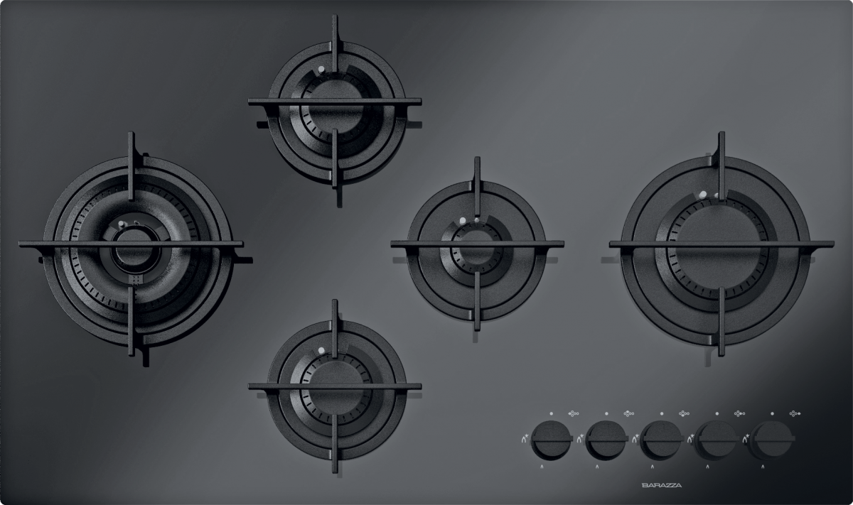 Barazza 90cm Mood Black Gas On Glass Cooktop 1pmd95b Berloni