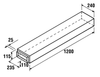 QASAIR 1200mm DUCT LENGTH - 1 MOTOR OUTLET - DL-1