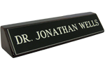 Shown is 2" x 10" name plate mounted on rosewood block from Cool School Studios (210RW).