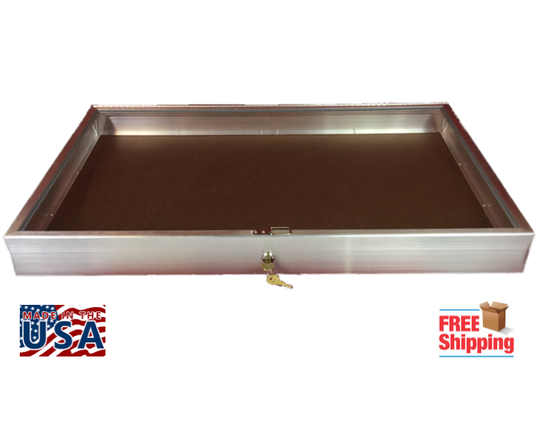 Aluminum Display Case Side Opening 22 x 34x3 1//4 Knives Cards Gun Jewelry /& More