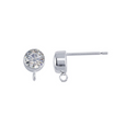 Sterling silver cubic zirconia earring posts.