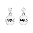 140.6 Round sterling silver earrings on crystal posts