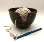 Yarn keeper available in small, shown here, or large. Yarn and needle not included.