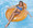 Intex Inflatable Pillow Back Swimming Pool Lounger in Orange