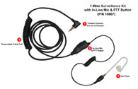 Kyocera Acoustic Tube One Wire PTT Headset Smart 2-in-1 with In-Line Mic and PTT Button