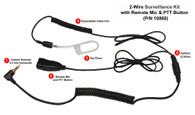 Kyocera Acoustic Tube PTT Headset Smart 2-in-1 with Remote Mic and PTT Button