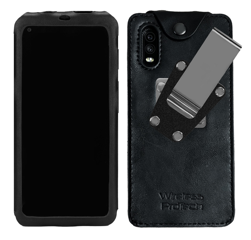 Wireless ProTech Leather Frame Fitted Case with Quad Lock Belt Clip for