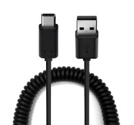 Heavy Duty USB-C to USB-A 2.0 Charge Sync Cable Tangle Free Coiled Wire Design