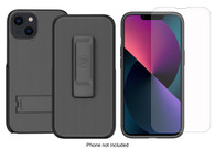 Apple iPhone 13 MINI Dual Layer Hybrid Case and Belt Clip Holster Combo and free Screen Protector by Wireless ProTech (Screen Size 5.4 inch only)