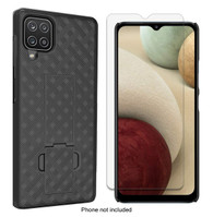 Samsung Galaxy A12 Slim Case with Weave Pattern and Built-In Kickstand includes Screen Protector by Wireless ProTech