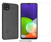 Samsung Galaxy A22 5G Slim Case with Weave Pattern and Built-In Kickstand includes Screen Protector by Wireless ProTech