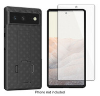 Google Pixel 6 Slim Case with Weave Pattern and Built-In Kickstand includes Screen Protector by Wireless ProTech (Screen Size 6.4 inch only)