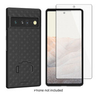 Google Pixel 6 PRO Slim Case with Weave Pattern and Built-In Kickstand includes Screen Protector by Wireless ProTech  (Screen Size 6.7 inch only)