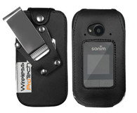 Sonim XP3 PLUS  XP3900 Fitted Leather Case with Quad Lock Belt Clip by Wireless ProTech