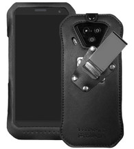 Kyocera DuraForce Ultra E7110 Leather Frame Fitted Case with Quad Lock Belt Clip by Wireless ProTech 