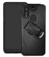 Kyocera DuraSport 5G C6930 Leather Frame Fitted Case with Rotating Belt Clip by Wireless ProTech 