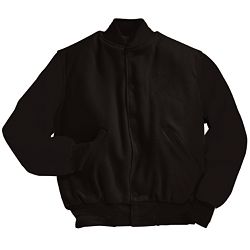 Solid Black Varsity Letterman Jacket