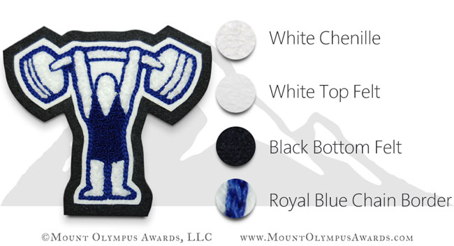 Weightlifter Sports Patch for Letterman Jacket