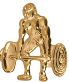 This weightlifter varsity letter pin is a great addition to your letterman jacket or sweater.