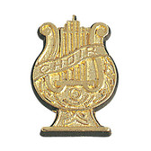 Choir lyre varsity letter pins are worn to represent for being in Choir and other musical ensemble.