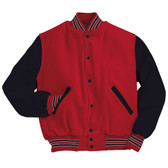 Scarlet Red and Black Varsity Letterman Jacket