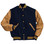 Dark Navy and Light Gold Varsity Letterman Jacket