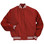 Solid Scarlet Red Varsity Letterman Jacket with White Stripes