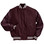 Solid Maroon Varsity Letterman Jacket with White Stripes