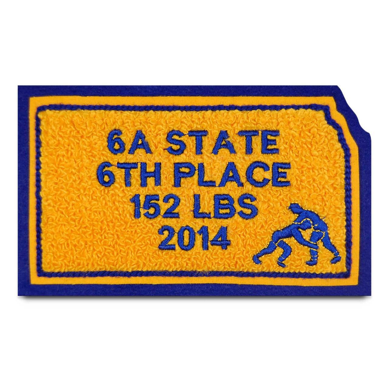 5 Inch Embroidered Chenille State Patches for Letterman Jackets