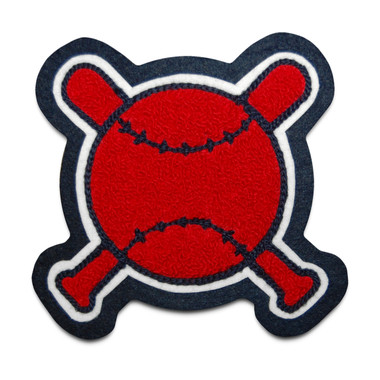 Crossed Bats and Ball Sports Patch