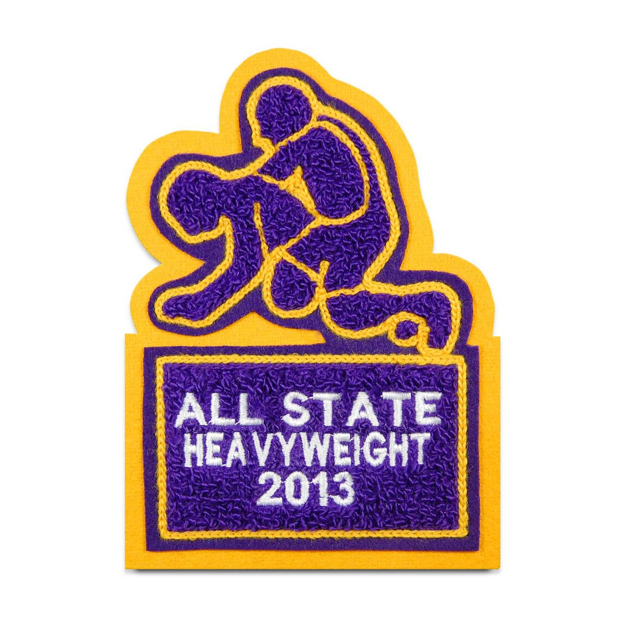 5 Inch Embroidered Chenille State Patches for Letterman Jackets