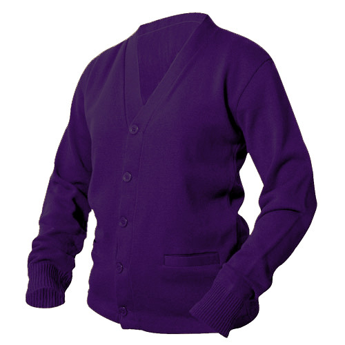 Purple Varisty Cardigan Sweater Small 