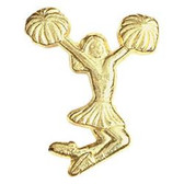 Cheerleader with Poms Varsity Letter Pins