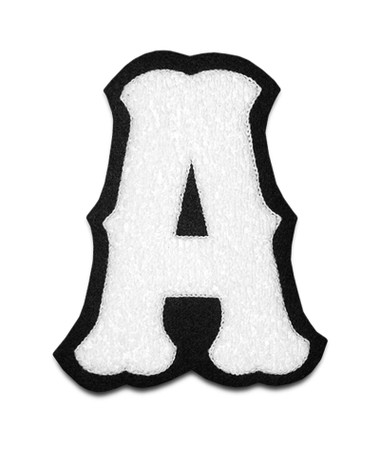 single felt fancy block chenille varsity letter