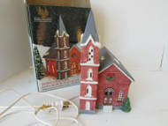 HOLIDAY EXPRESSIONS VILLAGE BUILDING BRICK CHURCH DICKENS LIGHTED 9"H 1991 LotD